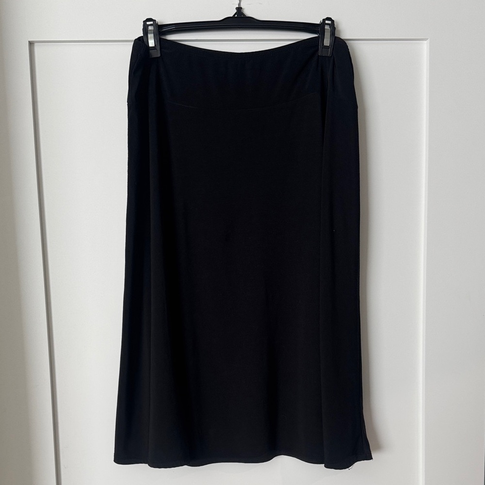 Classic Black A-Line Midi Skirt